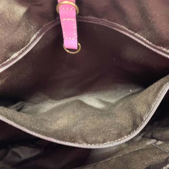 Coach 13373 Women's Straw Tote Bag with Tea Rose Flower Charm, Beige and Pink... - Picture 15 of 16